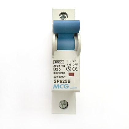 MCG SP625B JVM1-63  Blue Clip B25 25A 25 Amp MCB Circuit Breaker Type B